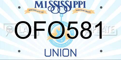 OFO581 Mississippi License Plate