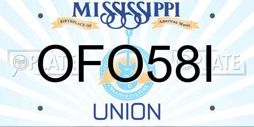 OFO58I Mississippi License Plate