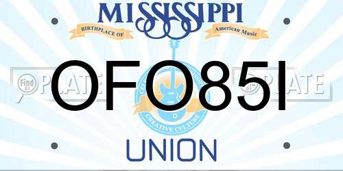 OFO85I Mississippi License Plate