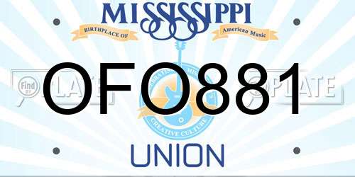 OFO881 Mississippi License Plate
