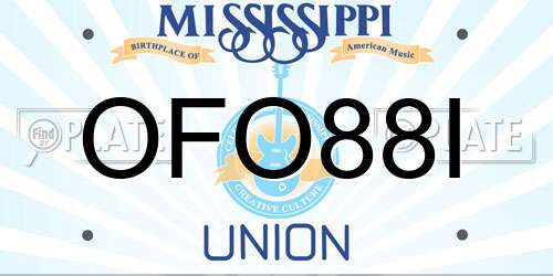 OFO88I Mississippi License Plate