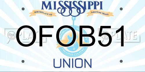 OFOB51 Mississippi License Plate