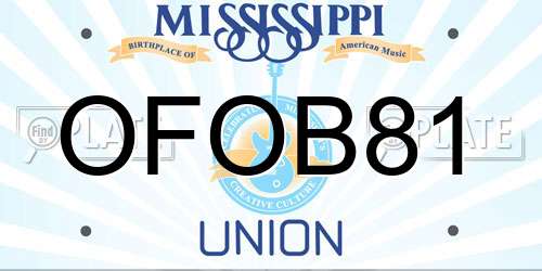 OFOB81 Mississippi License Plate
