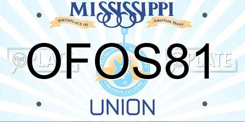 OFOS81 Mississippi License Plate