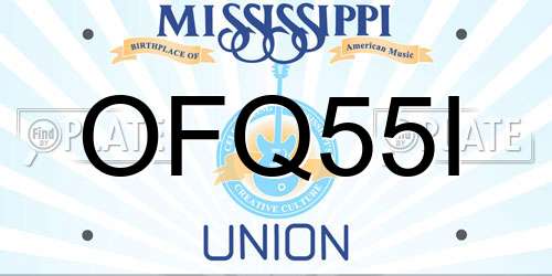 OFQ55I Mississippi License Plate