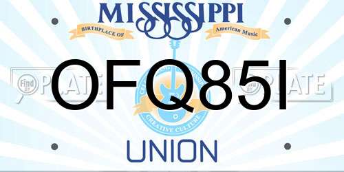 OFQ85I Mississippi License Plate