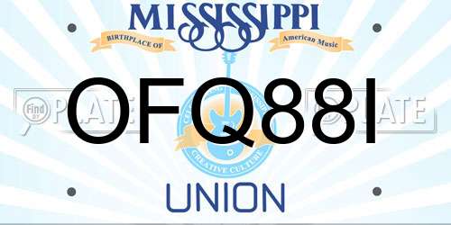 OFQ88I Mississippi License Plate