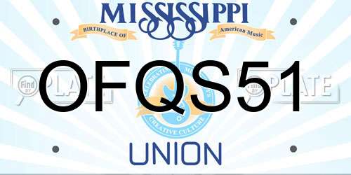 OFQS51 Mississippi License Plate