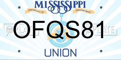 OFQS81 Mississippi License Plate