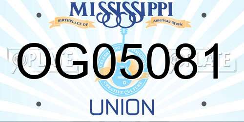 OG05081 Mississippi License Plate