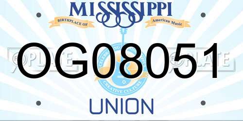 OG08051 Mississippi License Plate