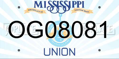 OG08081 Mississippi License Plate