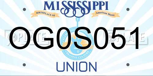 OG0S051 Mississippi License Plate