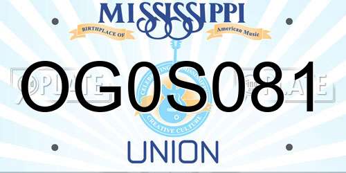 OG0S081 Mississippi License Plate