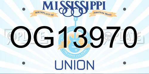 OG13970 Mississippi License Plate