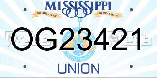 OG23421 Mississippi License Plate