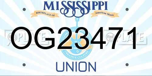 OG23471 Mississippi License Plate