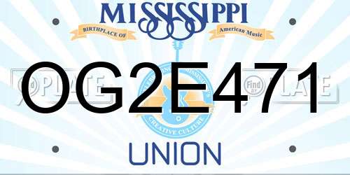 OG2E471 Mississippi License Plate