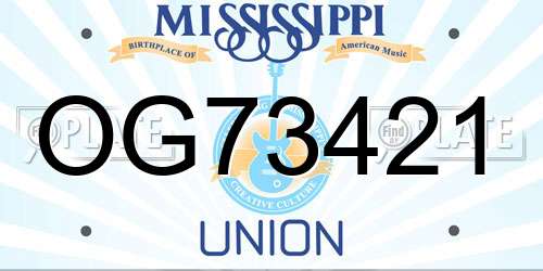 OG73421 Mississippi License Plate