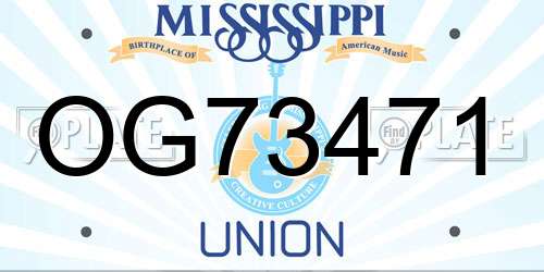 OG73471 Mississippi License Plate