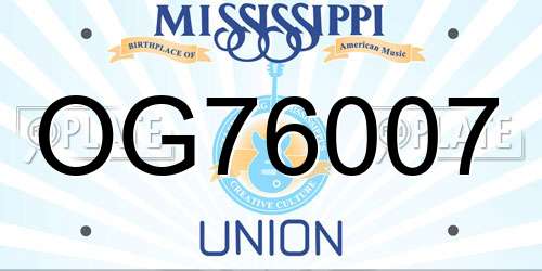 OG76007 Mississippi License Plate