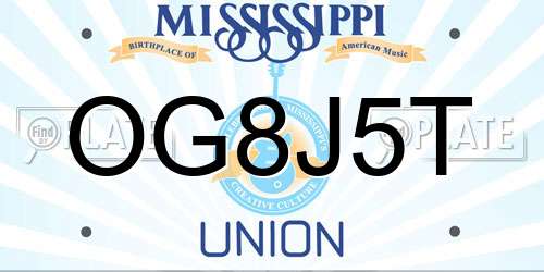 OG8J5T Mississippi License Plate