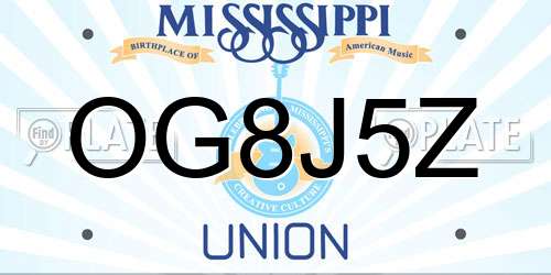 OG8J5Z Mississippi License Plate