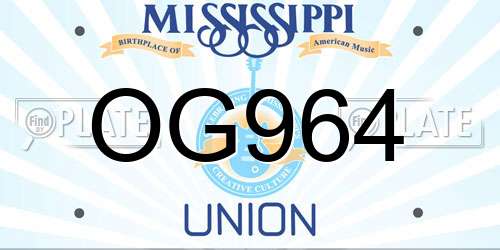 OG964 Mississippi License Plate
