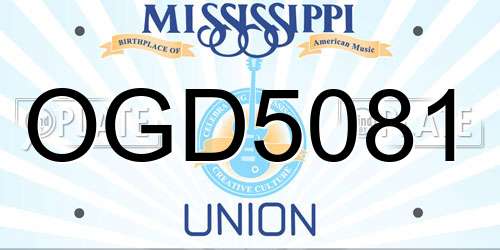 OGD5081 Mississippi License Plate