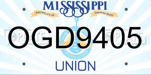 OGD9405 Mississippi License Plate