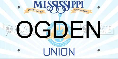 OGDEN Mississippi License Plate
