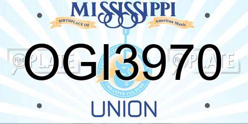 OGI3970 Mississippi License Plate