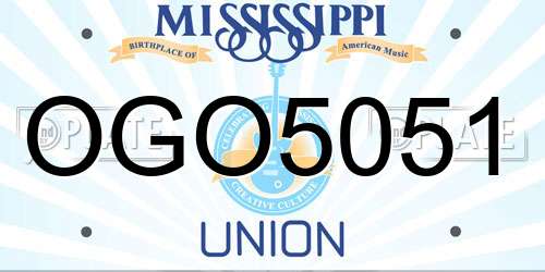 OGO5051 Mississippi License Plate