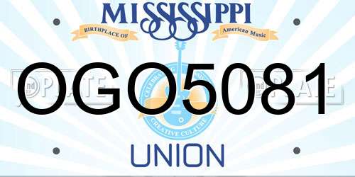 OGO5081 Mississippi License Plate