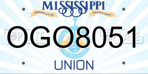 OGO8051 Mississippi License Plate