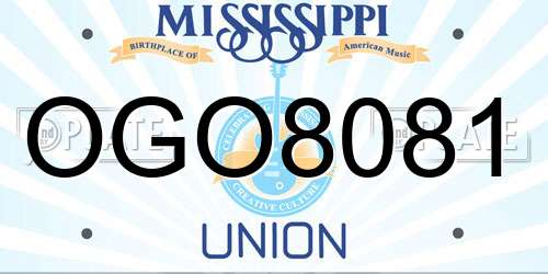 OGO8081 Mississippi License Plate