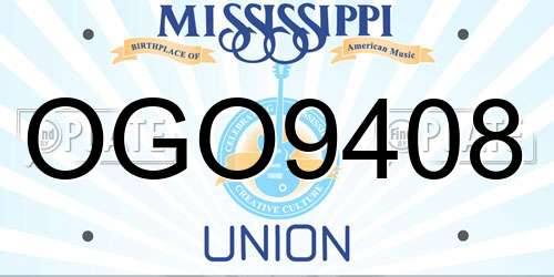 OGO9408 Mississippi License Plate