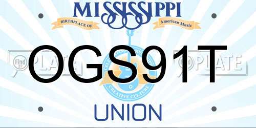 OGS91T Mississippi License Plate