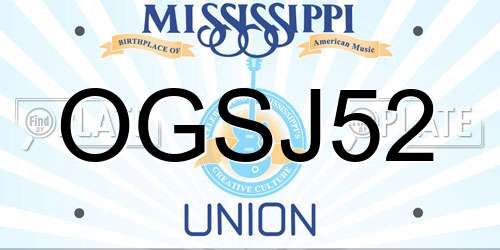 OGSJ52 Mississippi License Plate