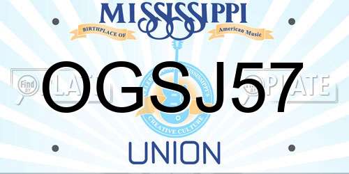 OGSJ57 Mississippi License Plate