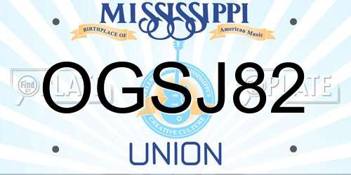 OGSJ82 Mississippi License Plate