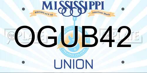OGUB42 Mississippi License Plate