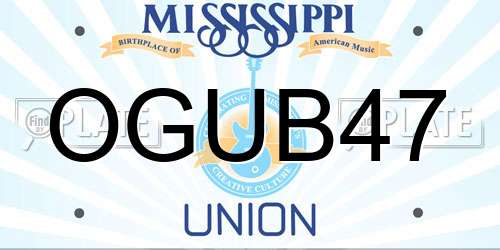 OGUB47 Mississippi License Plate
