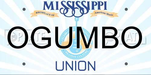 OGUMBO Mississippi License Plate