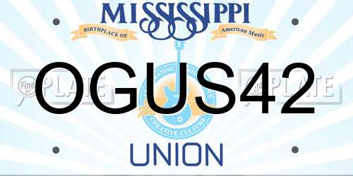 OGUS42 Mississippi License Plate