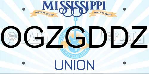 OGZGDDZ Mississippi License Plate