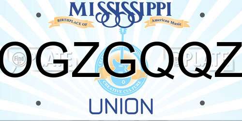 OGZGQQZ Mississippi License Plate