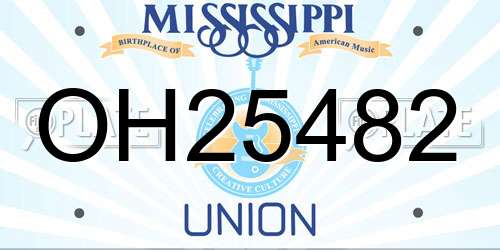 OH25482 Mississippi License Plate