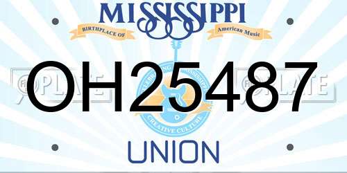 OH25487 Mississippi License Plate
