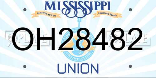 OH28482 Mississippi License Plate